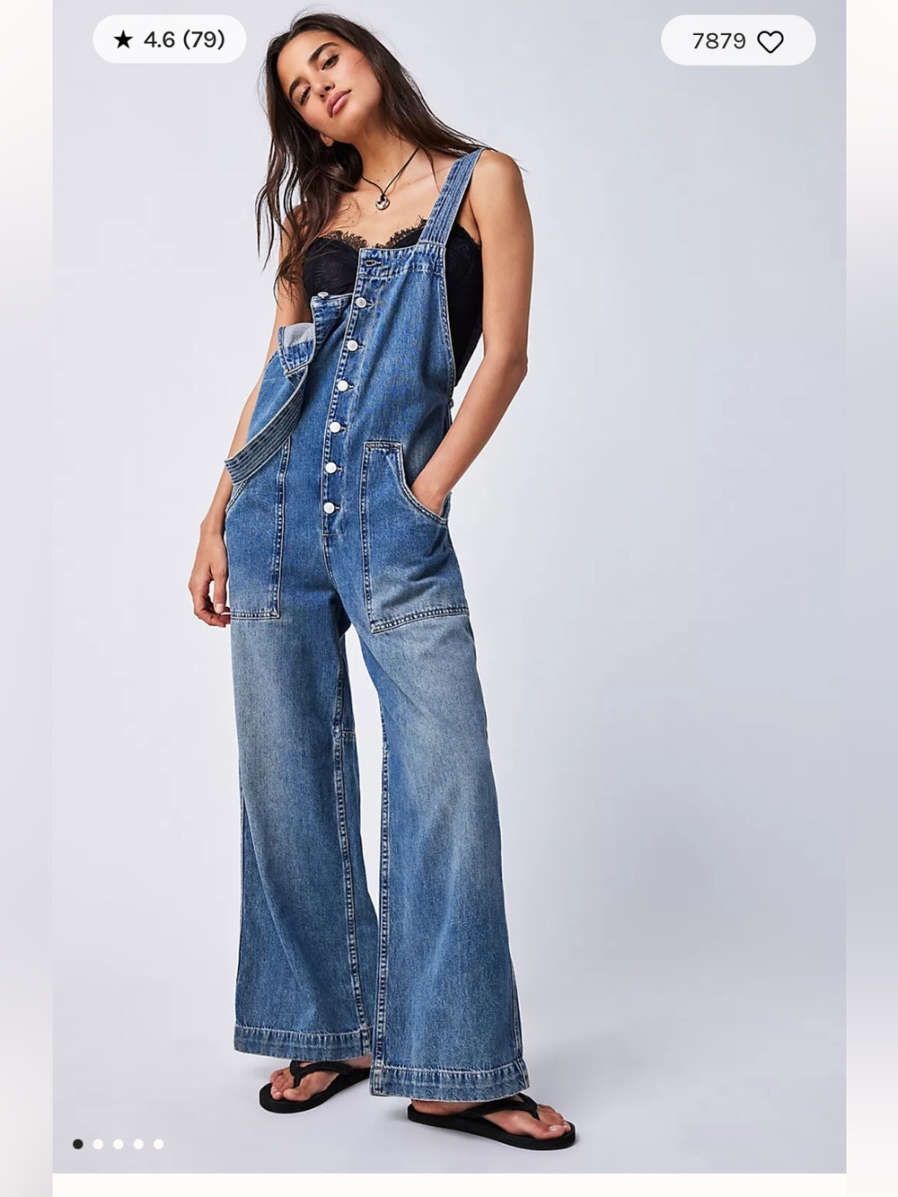 Free People Field of Flowers Wide Leg Overalls